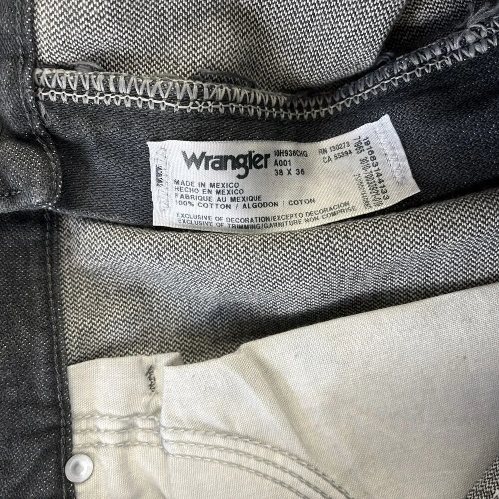 New Mens Wrangler Cowboy Cut 936 Slim Fit Denim‎ Jeans Sz 38x36 Gray NWT